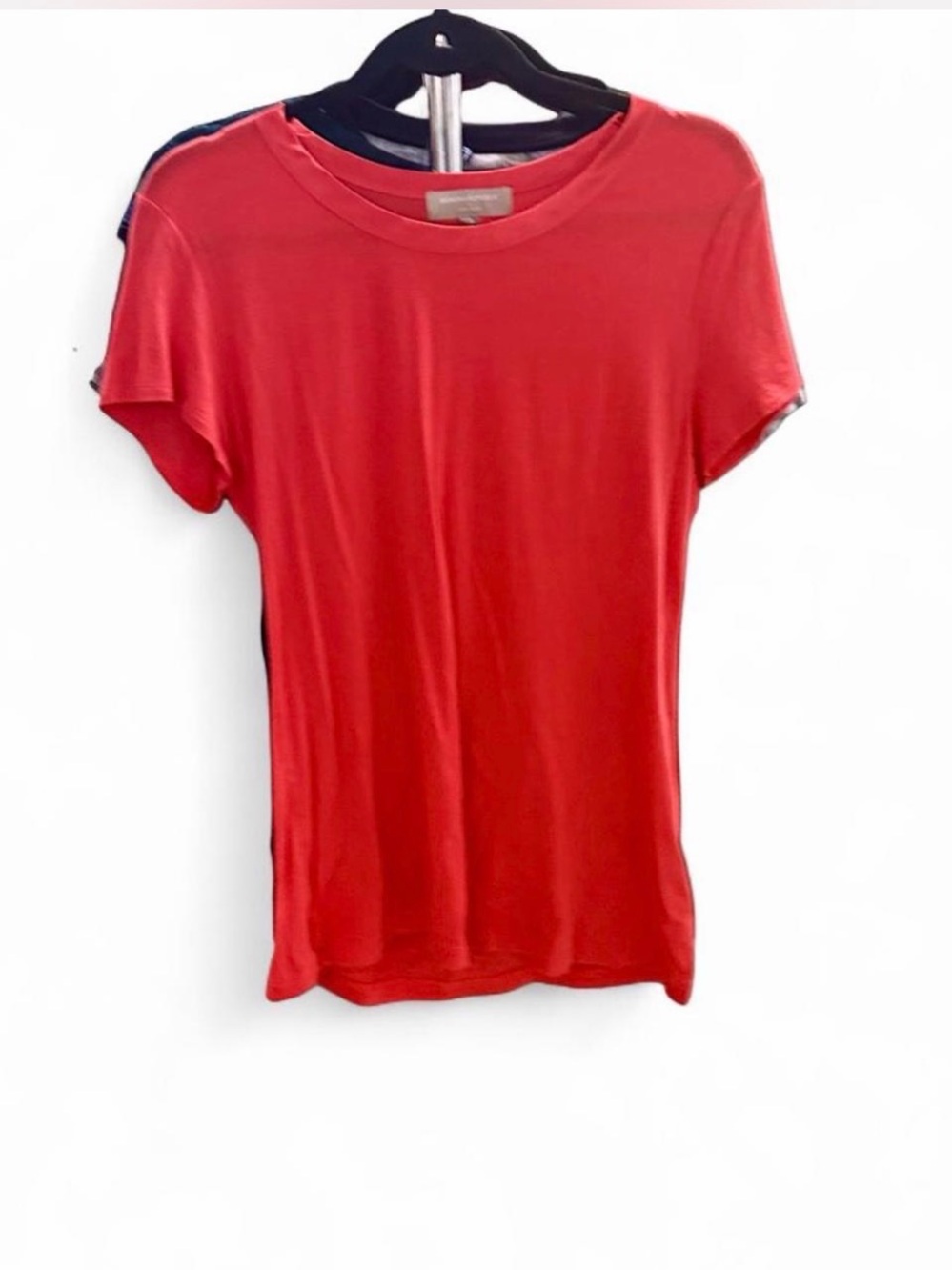 Banana Republic Luxe Touch Coral Red Short Sleeve Blouse Sz M